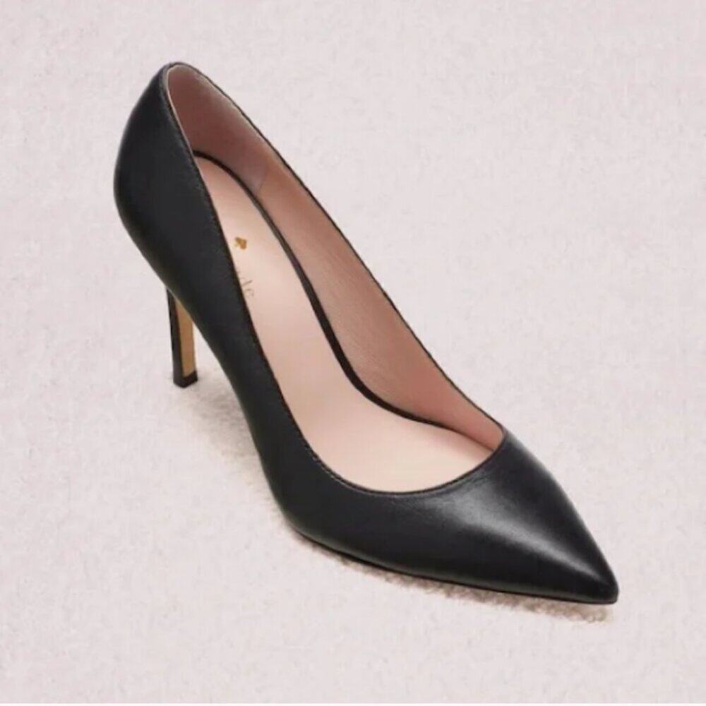 Kate‎ Spade Vivian Pumps Black Leather Point Toe Heels